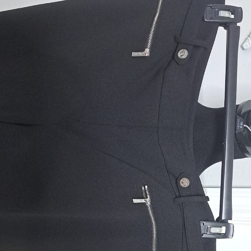 Black Pants with Silver Zipper Accents - Picture 4 of 7
